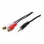 Logilink - Audiokabel 1x 3,5mm -> 2x Cinch St/Bu 0.20m bk