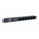 Equip - Steckdosenleiste 19(1HE)6fach mit Schuko + Schalt Alu