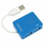 Logilink - LogiLink USB 2.0 4-Port Hub - Blau - Windows 98SE/ME/200/XP/Vista/2003/7 (UA0136)