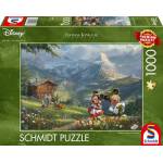 Schmidt Spiele Gmbh - Thomas Kinkade Studios: Disney - Mickey & Minnie in den Alpen, Puzzle