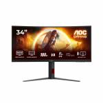 Aoc - CU34G4, Gaming-Monitor - (86.4 cm (34 Zoll), schwarz (matt), WQHD, Fast-VA, Curved, Adaptive-Sync, AMD FreeSync Premium, 180Hz P